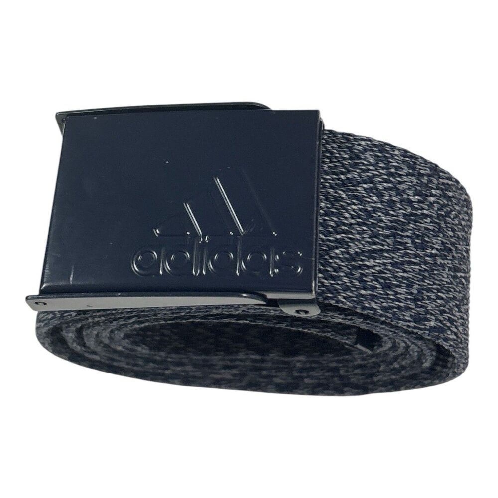 Adidas Mens Golf Webbing Belt Navy Blue Reversible Adjustable Metal Buckle 48”